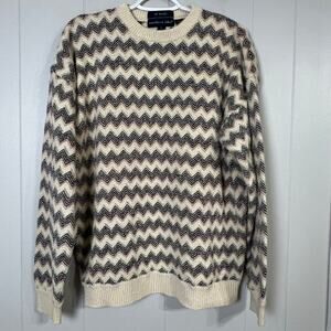 Silk Blend Chevron Sweater Men’s XL Northern Isles Textured Grandpa Knit
